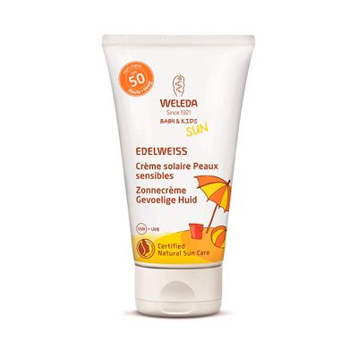 Edelweiss zonnecréme SPF50 gevoel. huid van Weleda, 1 x 50 ml